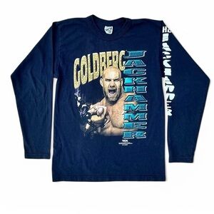 VTG 90s Goldberg The Jackhammer LongSleeve 1998 Licensed WCW Tee 18x25 Small